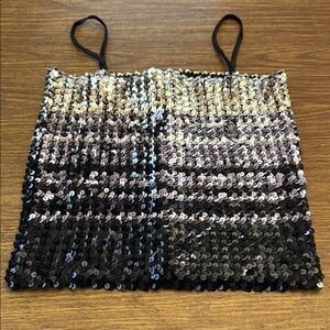 Sequin Black and Silver Women's Top